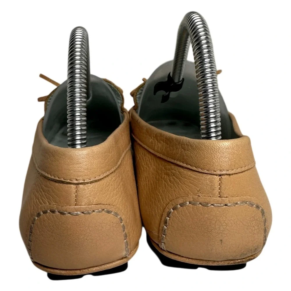 Antonio Melani Stockton Cocoa‎ Creme Leather Driving Loafers Sz 8 Preppy Comfort